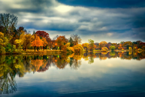 Fall Color Calhoun Beach Minneaplois Minnesota