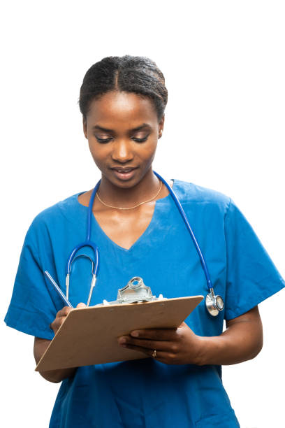 istock Young black female health care worker 1060709220
