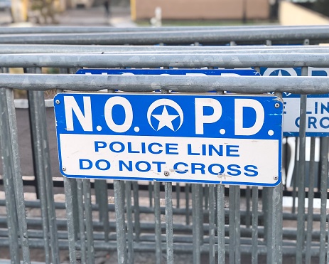Nopd police barrier.