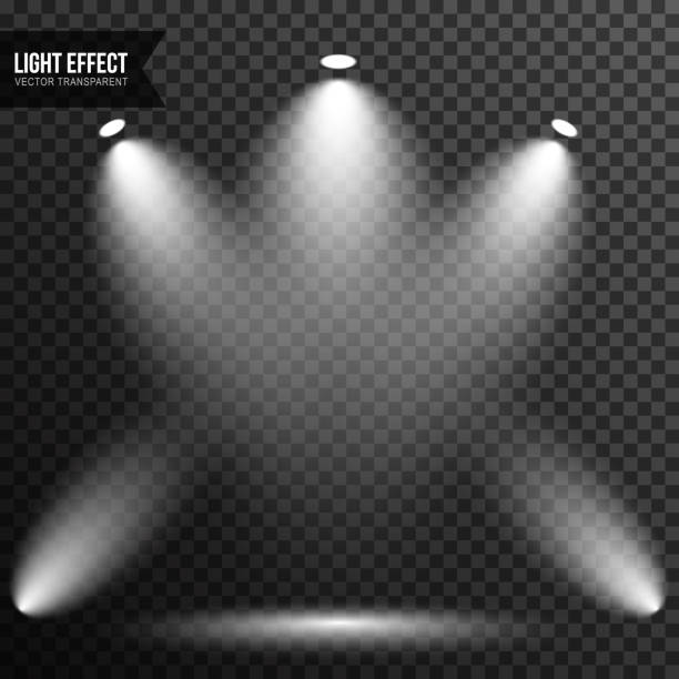 Spotlight illuminated scene, stage, podium light vector art illustration