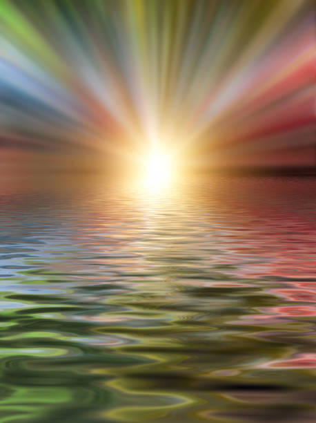 istock Soft and blurred colorful surface of water rippled reflection and sky background 1060727892