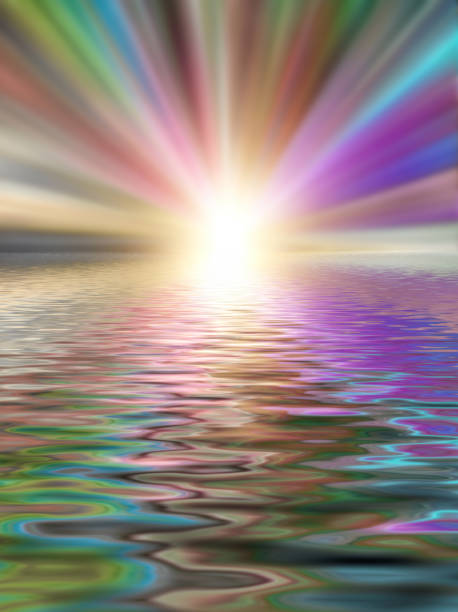 istock Soft and blurred colorful surface of water rippled reflection and sky background 1060727914