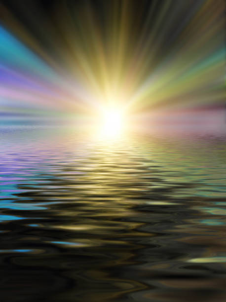 istock Soft and blurred colorful surface of water rippled reflection and sky background 1060727958