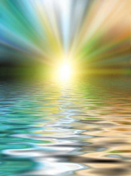 istock Soft and blurred colorful surface of water rippled reflection and sky background 1060728130