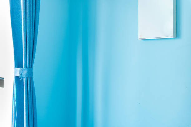 istock Blue walls and curtains 1060728278