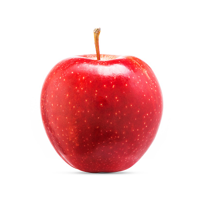 Fresh red apple fruit isolated on white background