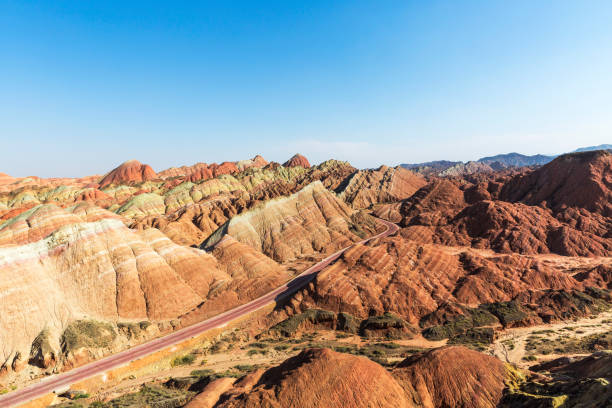 istock Winding highway through the rainbow mountain. 1060748718