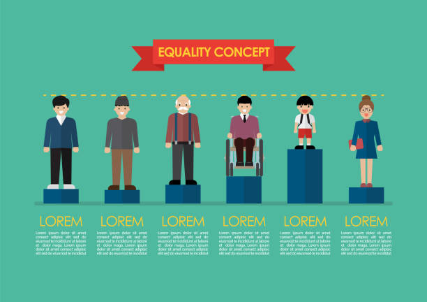 Social issue equality concept infographic Social issue equality concept infographic. vector illustration equity vs equality stock illustrations