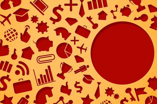 The colour paper carving graphic picture with text space in Business concept.
