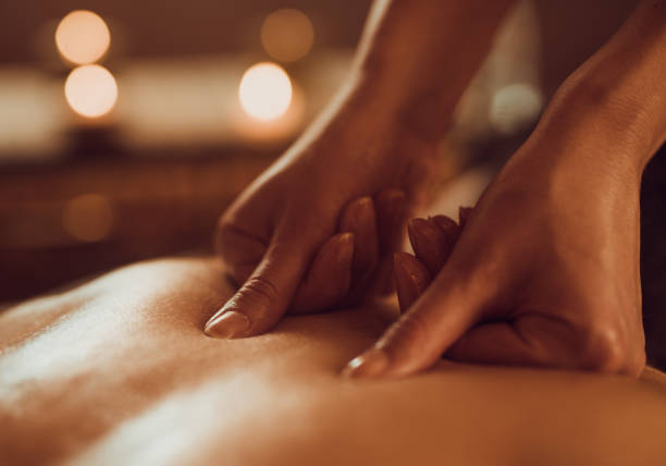 istock Close up of a back massage at the spa. 1060771358