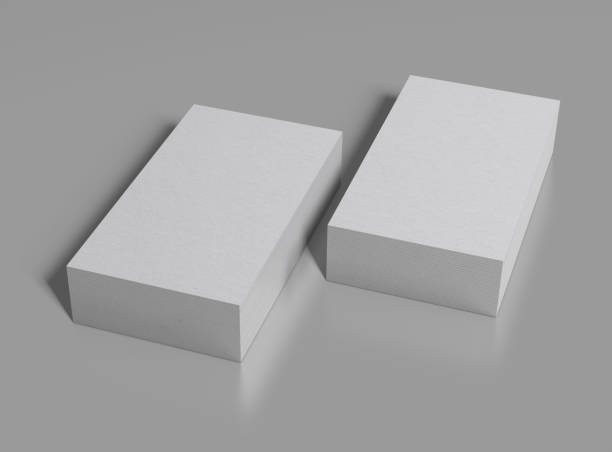 istock Blank template black Business Cards on gray background. 3D rendering. 1060775322