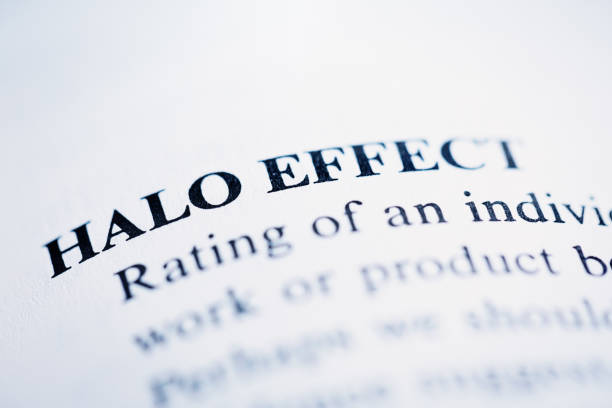 business definitions: halo effect - buzzword imagens e fotografias de stock