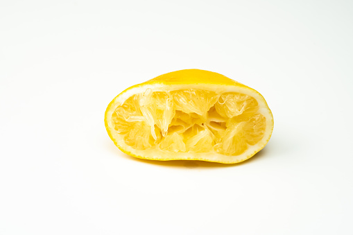 fresh squeezed on white background