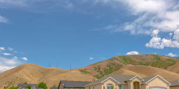 istock Homes with hills and sky views in Tooele Utah 1060779598