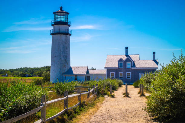 The Highland Light in Cape Cod National Seashore, Massachusetts stock photo