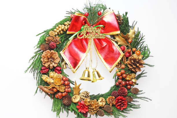istock Christmas wreath on a white background 1060788306