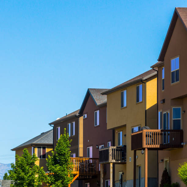 istock Sunlit homes with balcony in Daybreak Utah 1060788932