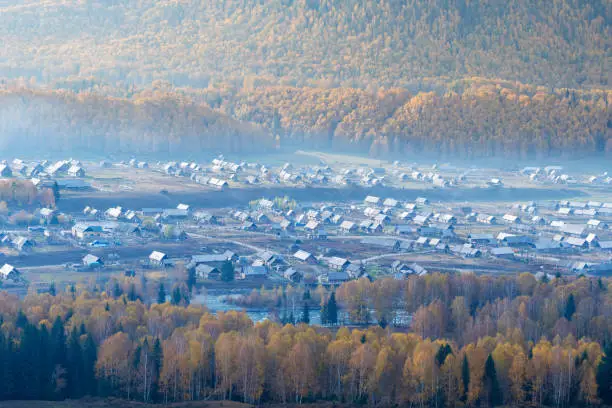 Photo of autumn landscape of hemu village