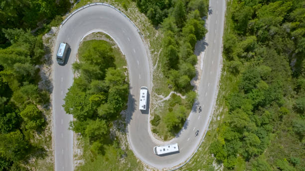 istock View of forest with winding road 1060791428