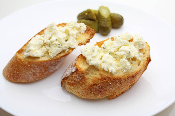 istock Cream cheese and herbal open sandwich 1060791606