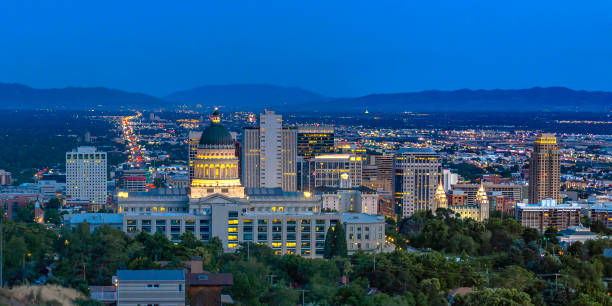 istock Utah State Capital Building view at twilight 1060793896