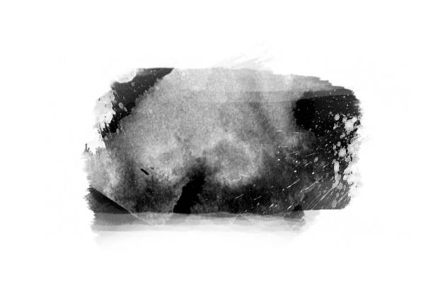 istock Black color graphic patches graphic brush strokes design effect element for background 1060802904