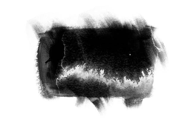 istock Black color graphic patches graphic brush strokes design effect element for background 1060803074