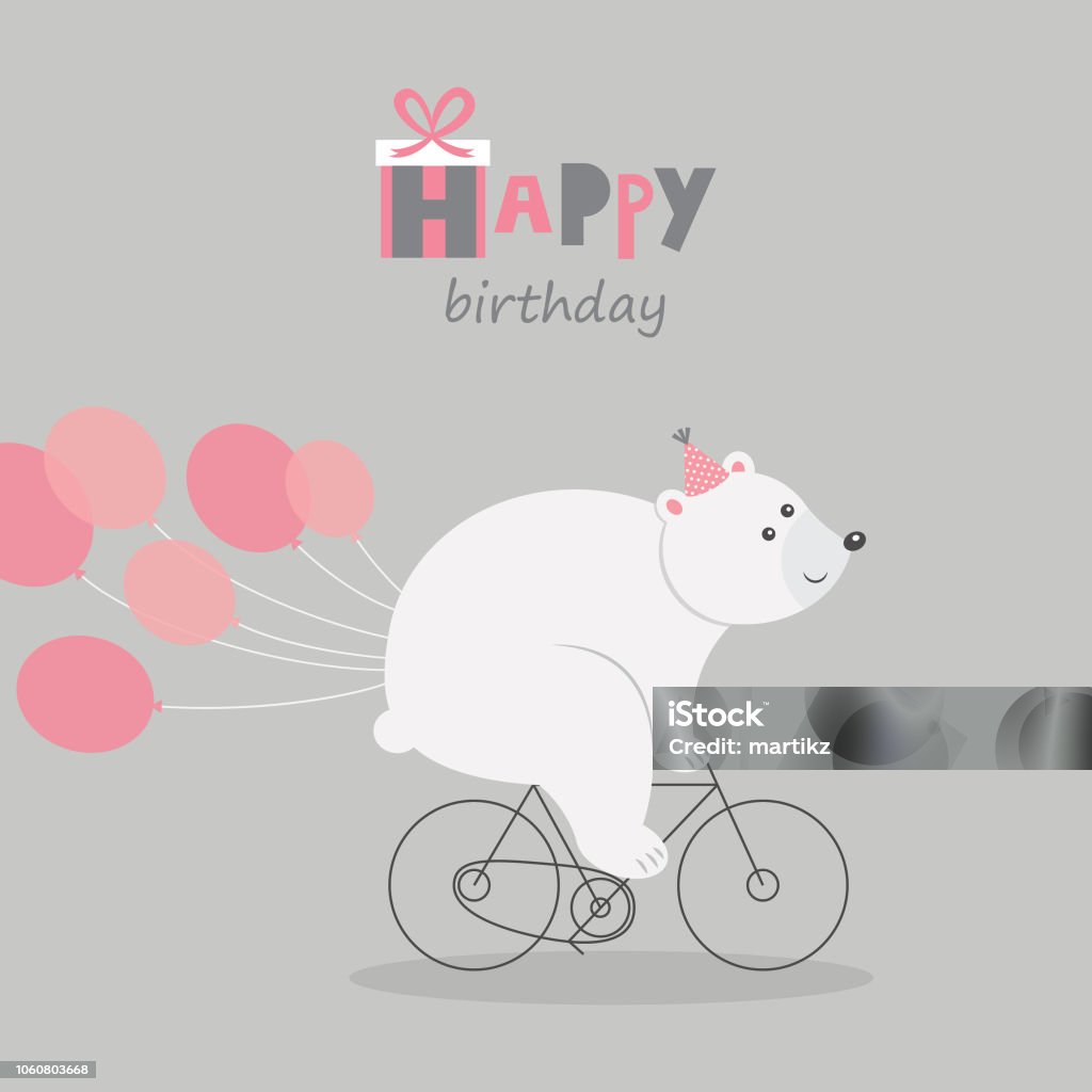 dsa happy birthday greeting card. vector illustration Bicycle stock vector