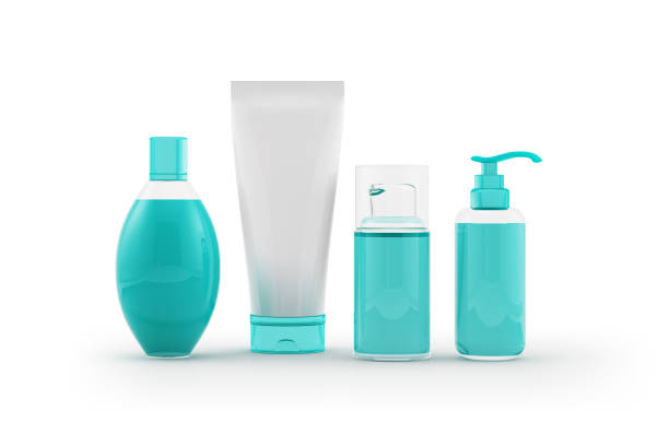 serie de cosméticos cuidado de productos de belleza - shower gel fotografías e imágenes de stock