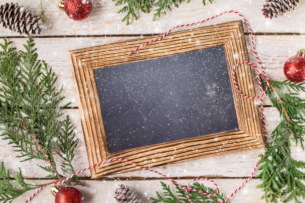 istock Christmas decoration on the white wooden table 1060809660
