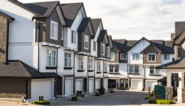 istock Freshly build townhomes in beautifull row. 1060809668