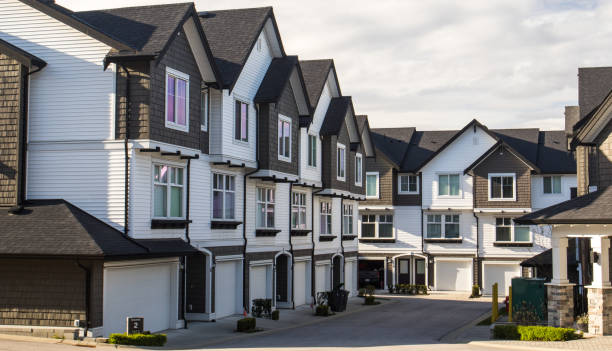 istock Freshly build townhomes in beautifull row. 1060811976