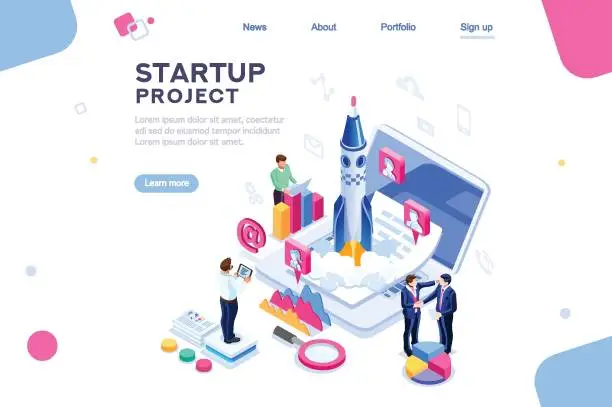 Vector illustration of Company Homepage Template