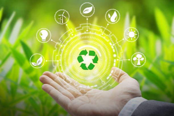 istock Hand holding with environment Icons 1060814646