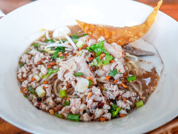 istock Spicy Tom Yum Noodle with pork ,Thai Food. 1060814982