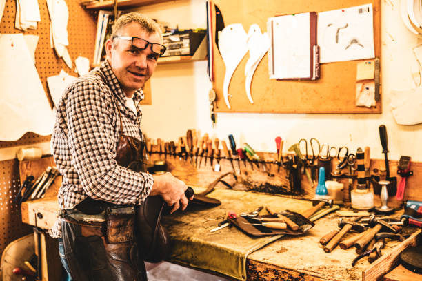 Part of a series on a professional saddle maker.