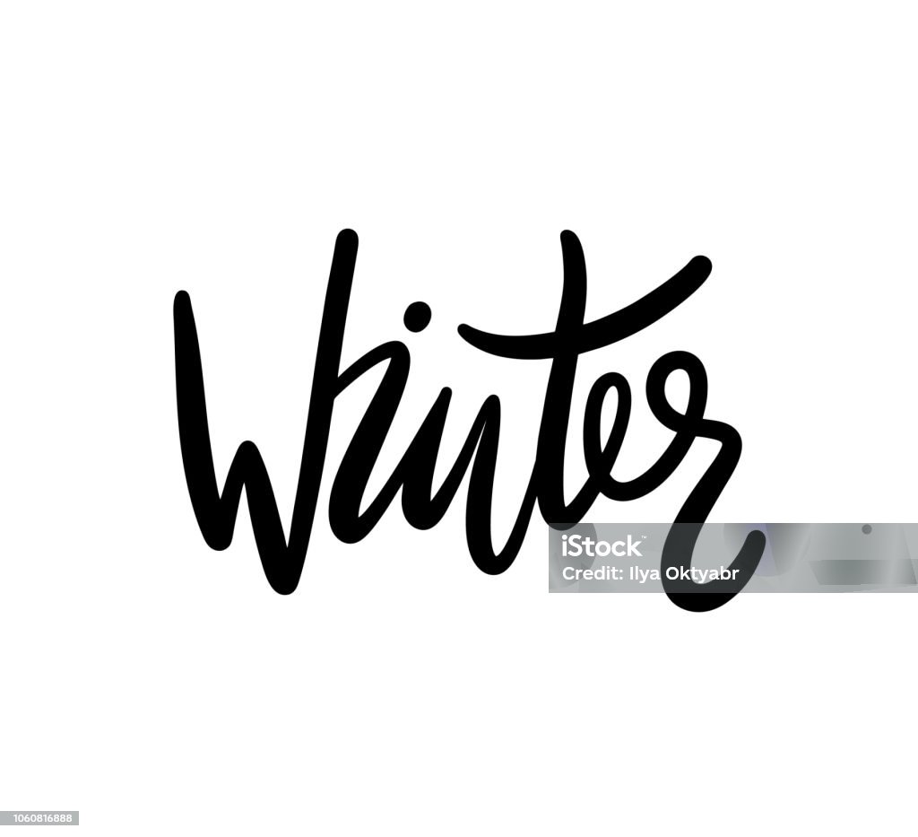 Decriptive Lettering Winter Winter Vector Lettering For Invitation Greeting Card Prints And Posters ...