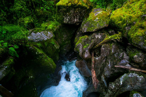 istock A blue glacier river among the green nature. 1060817454