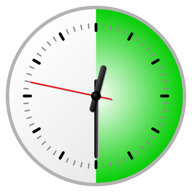 タイマー (30) 30 分 - clock vector checking the time red点のイラスト素材／クリップアート素材／マンガ素材／アイコン素材