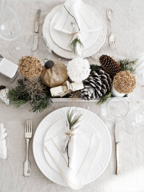 istock New Year decorations on banquet table. 1060820908
