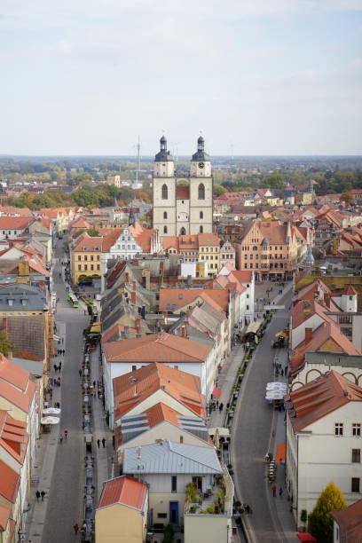 istock View over Wittenberg old town, Panoramic view of Lutherstadt Wittenberg wth Stadtkirche from view point platform 1060829762