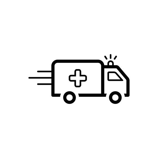 Medical ambulance Icon for ambulance, medical, car, transport ambulance stock illustrations