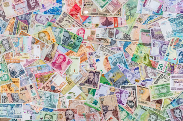 istock World money collection top view and closeup 1060831872