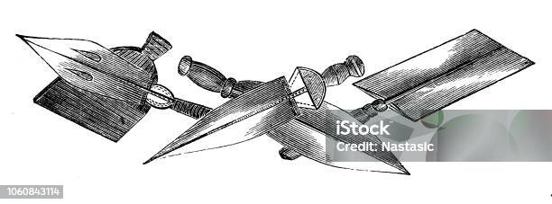 Ashira Weapons Stock Illustration - Download Image Now - Ancient, Antique, Black And White