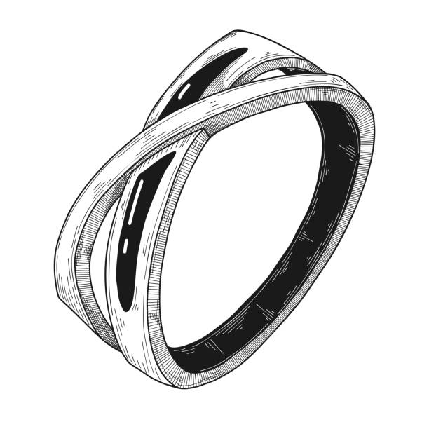 istock Hand drawn a jewelry ring. Vector illustration of a sketch style. 1060846750
