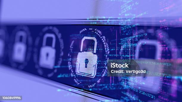 Abstract Internet Network Cyber Security Concept Stock Photo - Download Image Now - Security, Security System, Internet