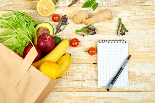 istock Shopping list, recipe book, diet plan. Grocering concept. 1060850292