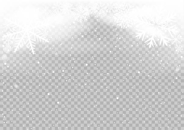 눈이 내리는 겨울 하늘 구름 - silhouette snowflake backgrounds holiday stock illustrations