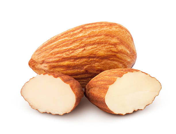 istock almond isolated on white background, clipping path, full depth of field 1060857584