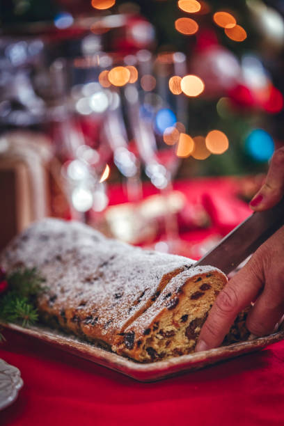 istock Having Stollen Dessert at Traditional Christmas Dinner 1060857704